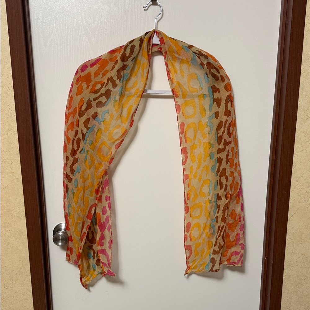 Colorful Leopard Print Scarf